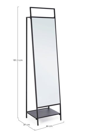Oglinda de podea cu suport umerase Ekbal, Bizzotto, 46 x 181.5 cm, otel/sticla, negru - imagine 4