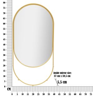 Oglinda decorativa Abiti, Mauro Ferretti, 40x79.5 cm, fier, auriu - imagine 5