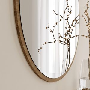 Oglinda decorativa Ayna, Neostill, 60 cm, maro - imagine 2