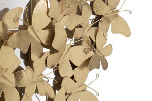 Oglinda decorativa Butterfly, Mauro Ferretti, 89.5 cm, fier, auriu - imagine 4
