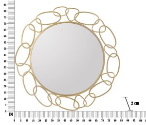 Oglinda decorativa Chain, Mauro Ferretti, Ø 84 cm, fier, auriu - imagine 6
