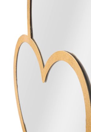 Oglinda decorativa Glam Heart, Mauro Ferretti, 65x50 cm, fier, auriu - imagine 3