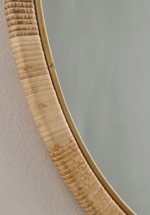 Oglinda decorativa Hakima Oval, Bizzotto, 50 x 70 cm, ratan/MDF, natural - imagine 2