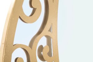 Oglinda decorativa Luna Astratta, Mauro Ferretti, Ø 72 cm, fier, auriu - imagine 2
