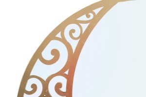 Oglinda decorativa Luna Astratta, Mauro Ferretti, Ø 72 cm, fier, auriu - imagine 3