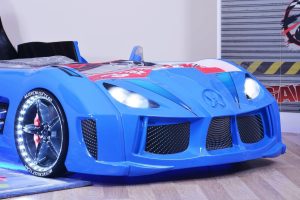 Pat pentru copii Car, Musvenus, Mnv3, 130x60x235 cm, Multicolor - imagine 2