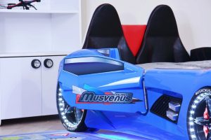 Pat pentru copii Car, Musvenus, Mnv3, 130x60x235 cm, Multicolor - imagine 3