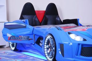 Pat pentru copii Car, Musvenus, Mnv3, 130x60x235 cm, Multicolor - imagine 5