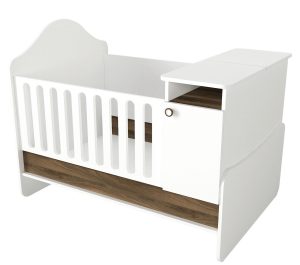 Patut pentru copii Baby Nest, Tera Home, Lora, PAL, Alb/Maro - imagine 5