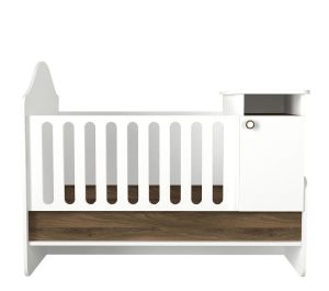 Patut pentru copii Baby Nest, Tera Home, Lora, PAL, Alb/Maro - imagine 7