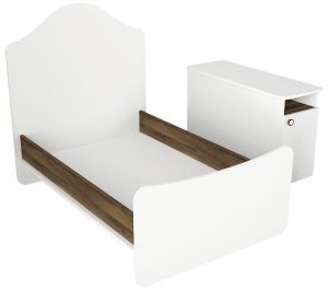 Patut pentru copii Baby Nest, Tera Home, Lora, PAL, Alb/Maro - imagine 8