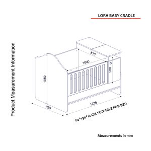 Patut pentru copii Baby Nest, Tera Home, Lora, PAL, Alb/Maro - imagine 9