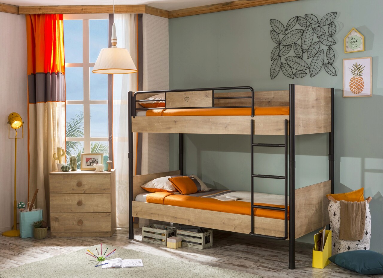 Pat supraetajat, Çilek, Mocha Bunk Bed (90X200), 106x171x208 cm, Multicolor 1 Pat supraetajat, Çilek, Mocha Bunk Bed (90X200), 106x171x208 cm, Multicolor