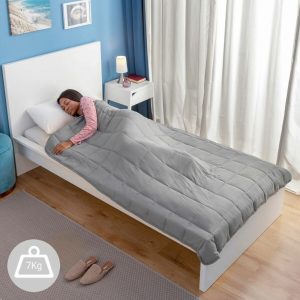 l patura cu greutati pentru o persoana sweikett innovagoods 7 kg 120 x 180 cm poliesterperle de sticla gri.jpg