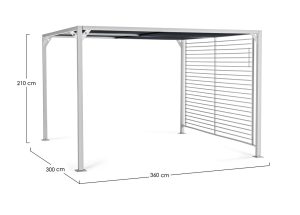 Pavilion pentru gradina cu prelata glisanta Gazebo, Bizzotto, 300 x 360 cm, aluminiu/poliester, alb - imagine 3