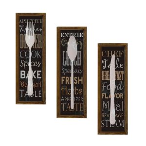 Set 3 tablouri decorative, KZM390, MDF, Imprimat UV, Multicolor - imagine 2