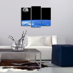 Set 3 tablouri decorative cu lumina LED, 3PATDACT-31, Canvas, 20 x 39 cm, 2 piese, Multicolor - imagine 4