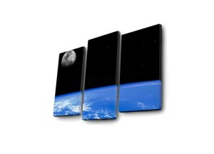 Set 3 tablouri decorative cu lumina LED, 3PATDACT-31, Canvas, 20 x 39 cm, 2 piese, Multicolor - imagine 5