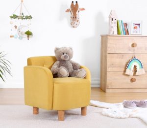 Scaun cu aripi pentru copii, Fluffe, 209FLF1112, Bumbac, Galben - imagine 2