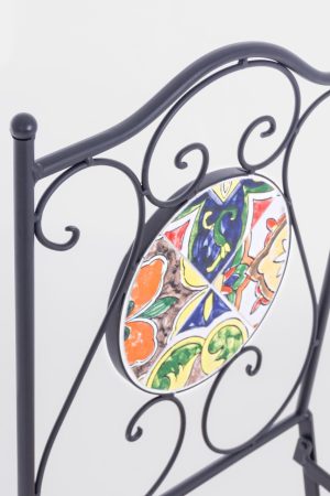 Scaun de gradina pliabil Paloma, Bizzotto, 39 x 47 x 92 cm, otel/ceramica - imagine 3