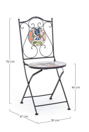 Scaun de gradina pliabil Paloma, Bizzotto, 39 x 47 x 92 cm, otel/ceramica - imagine 4