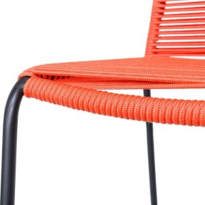 Scaun pentru gradina Antea Dark Legs, 53 x 53 x 88 cm, otel/sfoara, rosu - imagine 3