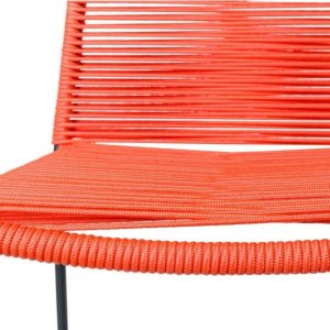 Scaun pentru gradina Antea Dark Legs, 53 x 53 x 88 cm, otel/sfoara, rosu - imagine 4