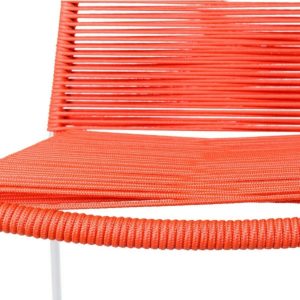 Scaun pentru gradina Antea Light Legs, 53 x 53 x 88 cm, otel/sfoara, rosu - imagine 4
