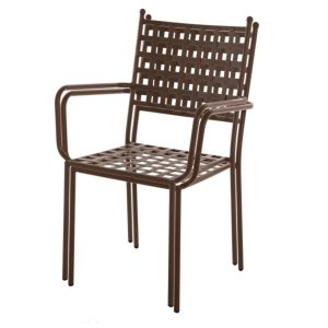 Scaun pentru gradina Cartago, 56 x 60 x 90 cm, fier, maro - imagine 3