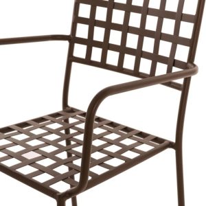 Scaun pentru gradina Cartago, 56 x 60 x 90 cm, fier, maro - imagine 4