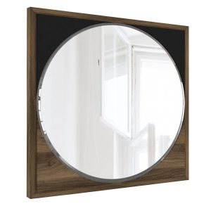 Set 2 oglinzi decorative Valdes, Talon, 45 x 45 cm/60 x 60 cm, walnut/negru - imagine 4
