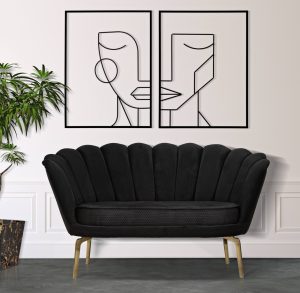 Set 2 tablouri 3D Tribal Simply, 60x80 cm, fier, negru - imagine 2