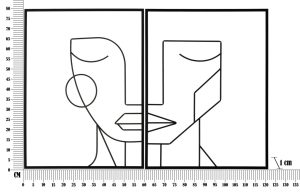 Set 2 tablouri 3D Tribal Simply, 60x80 cm, fier, negru - imagine 7