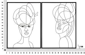 Set 2 tablouri 3D Woman Simply, 60x80 cm, fier, negru - imagine 7