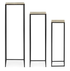 Set 3 suporturi pentru ghivece Amira, Bizzotto, 35 x 35 x 115 cm, otel/aluminiu - imagine 3