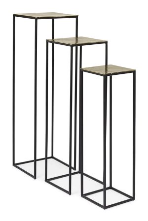Set 3 suporturi pentru ghivece Amira, Bizzotto, 35 x 35 x 115 cm, otel/aluminiu - imagine 6