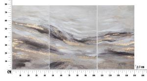 Set 3 tablouri decorative Monty, Mauro Ferretti, 150x80 cm, canvas pictat manual, multicolor - imagine 6