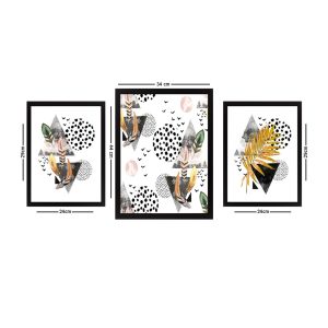Set 3 tablouri decorative, SET_044, Lulu, 24x29 cm/34x44 cm, plastic - imagine 2