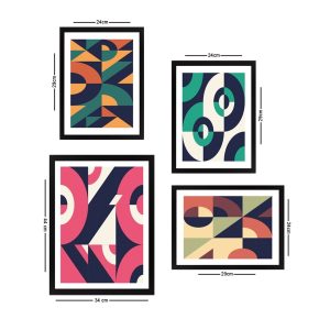 Set 4 tablouri decorative, SET_019, Lulu, 24x29 cm/34x44 cm, plastic - imagine 2