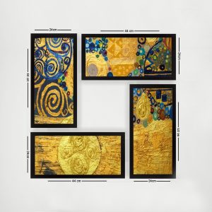 Set 4 tablouri decorative, SET_053, Lulu, 24x44 cm, MDF/plastic - imagine 2