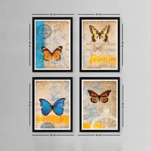 Set 4 tablouri decorative, SET_104, Lulu, 34x44 cm, plastic - imagine 2