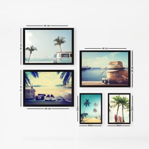 Set 5 tablouri decorative, SET_007, Lulu, 24x29 cm/34x44 cm, plastic - imagine 2