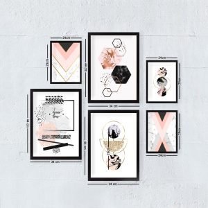 Set 6 tablouri decorative, SET_008, Lulu, 24x29 cm/34x44 cm, plastic - imagine 2