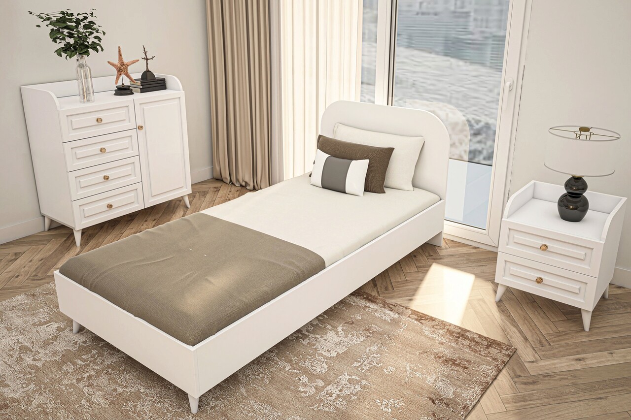 Set dormitor pentru copii, Glenevis, Tango 610, Alb 5 Set dormitor pentru copii, Glenevis, Tango 610, Alb - imagine 5