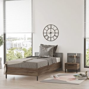 Set dormitor pentru copii, Locelso, HM9, Maro / Gri - imagine 2