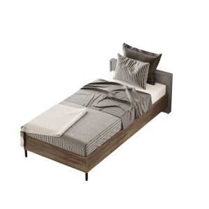 Set dormitor pentru copii, Locelso, HM9, Maro / Gri - imagine 6