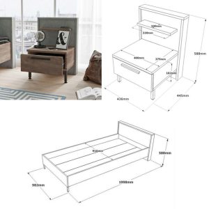 Set dormitor pentru copii, Locelso, HM9, Maro / Gri - imagine 7