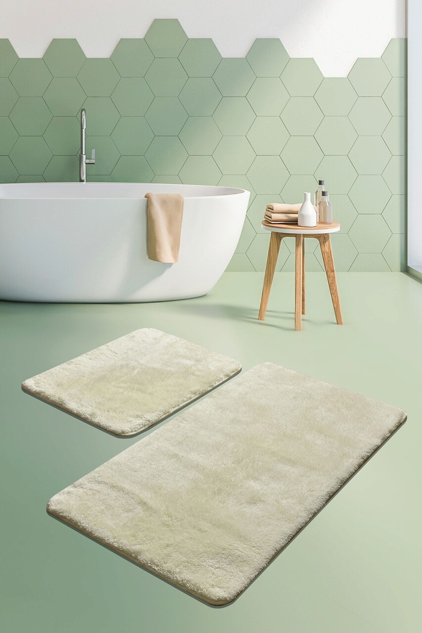 Set covorase de baie 2 piese, Chilai Home by Alessia, Colors of, Acril, Ecru 1 l set covoras de baie 2 bucati chilai home de alessia colors of fibre acrilice ecru.jpg