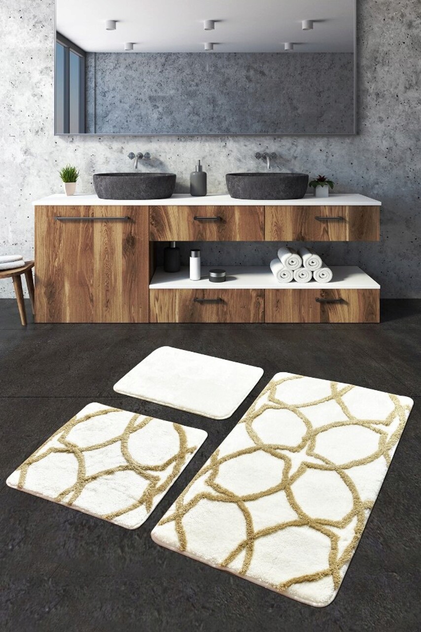 Set covoraș de baie (3 bucăți), Chilai Home by Alessia, Bonne, Acril, Multicolor 1 l set covoras de baie 3 bucati chilai home de alessia bonne fibre acrilice multicolor.jpg