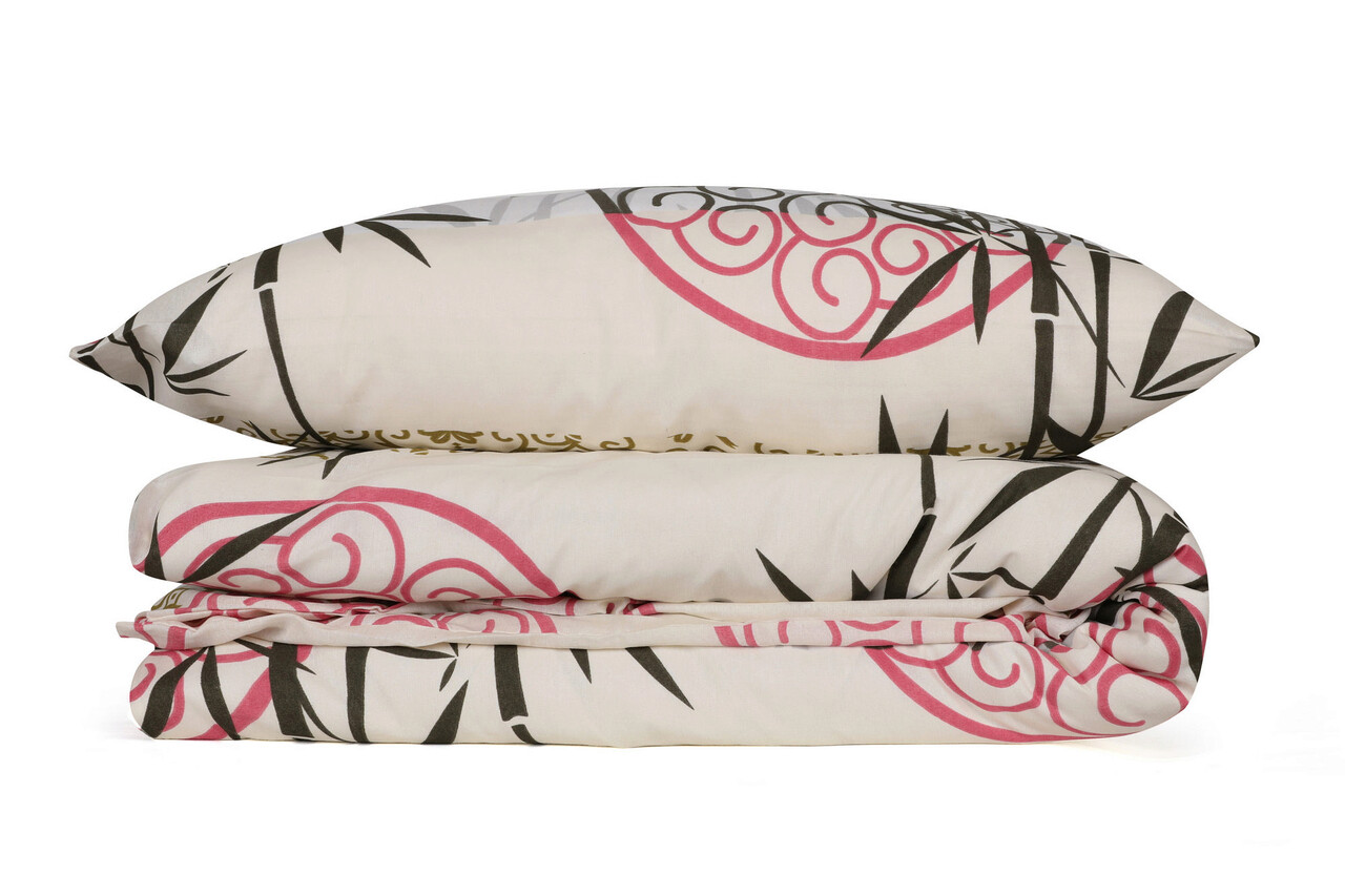 Lenjerie de pat dubla (EU) (IT), 3 piese, Bambu - Pink v2, Victoria, 65% bumbac/35% poliester 2 l set cuverturi duble ue it bambu victoria 65 bumbac35 poliester 1.jpg